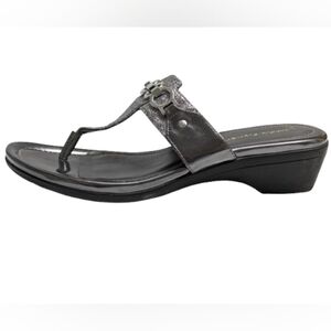 Marc Fisher Alynda t-strap glitter wedge heels size 8M